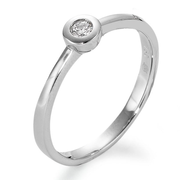 Solitaire ring 750/18K hvidguld Diamant hvid , 0.05 ct, [Brillant], w-si