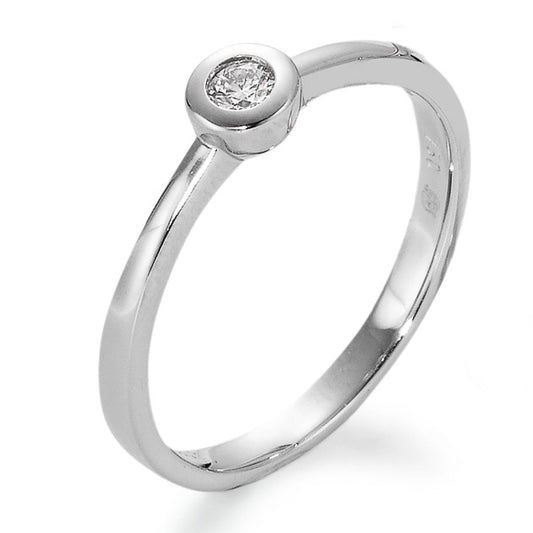 Solitaire ring 750/18K hvidguld Diamant hvid , 0.05 ct, [Brillant], w-si