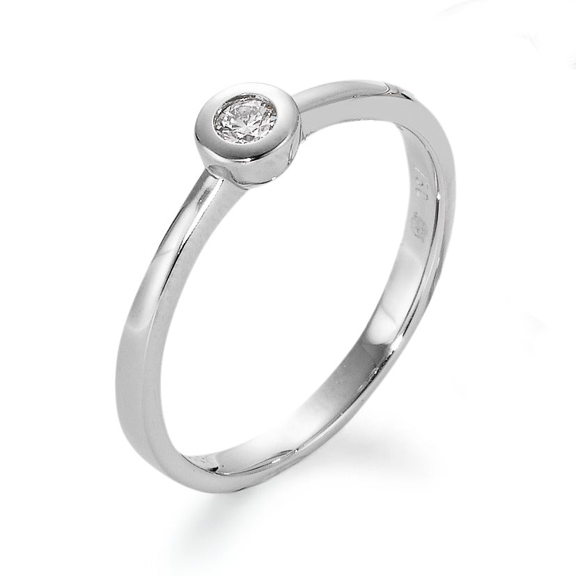 Solitaire ring 750/18K hvidguld Diamant hvid , 0.07 ct, [Brillant], w-si