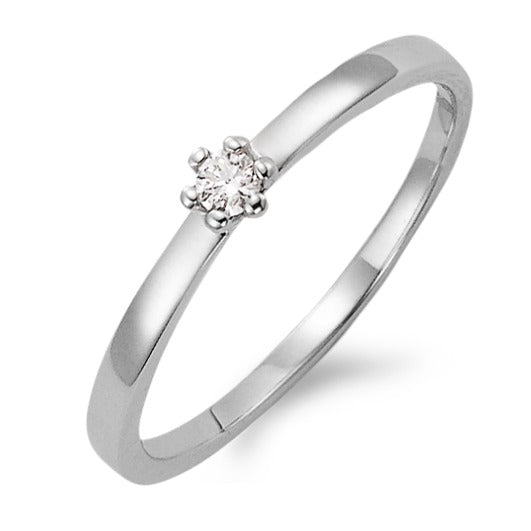 Solitaire ring 750/18K hvidguld Diamant hvid , 0.05 ct, [Brillant], w-si