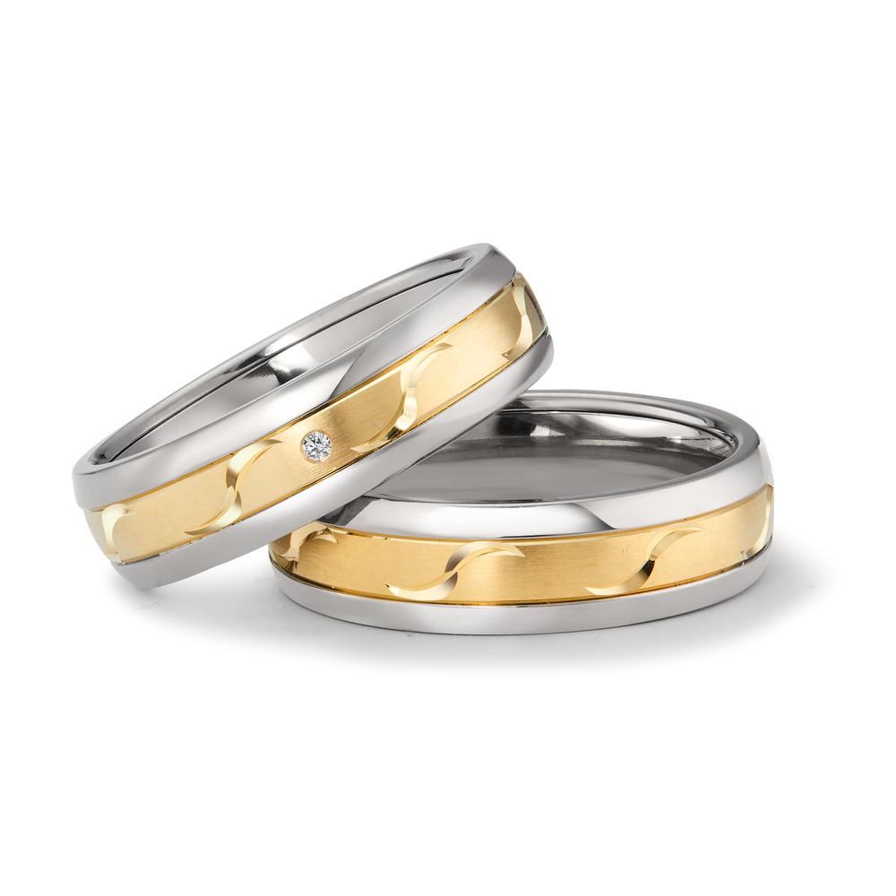 Partnerringe Titanium, 585/14K guld