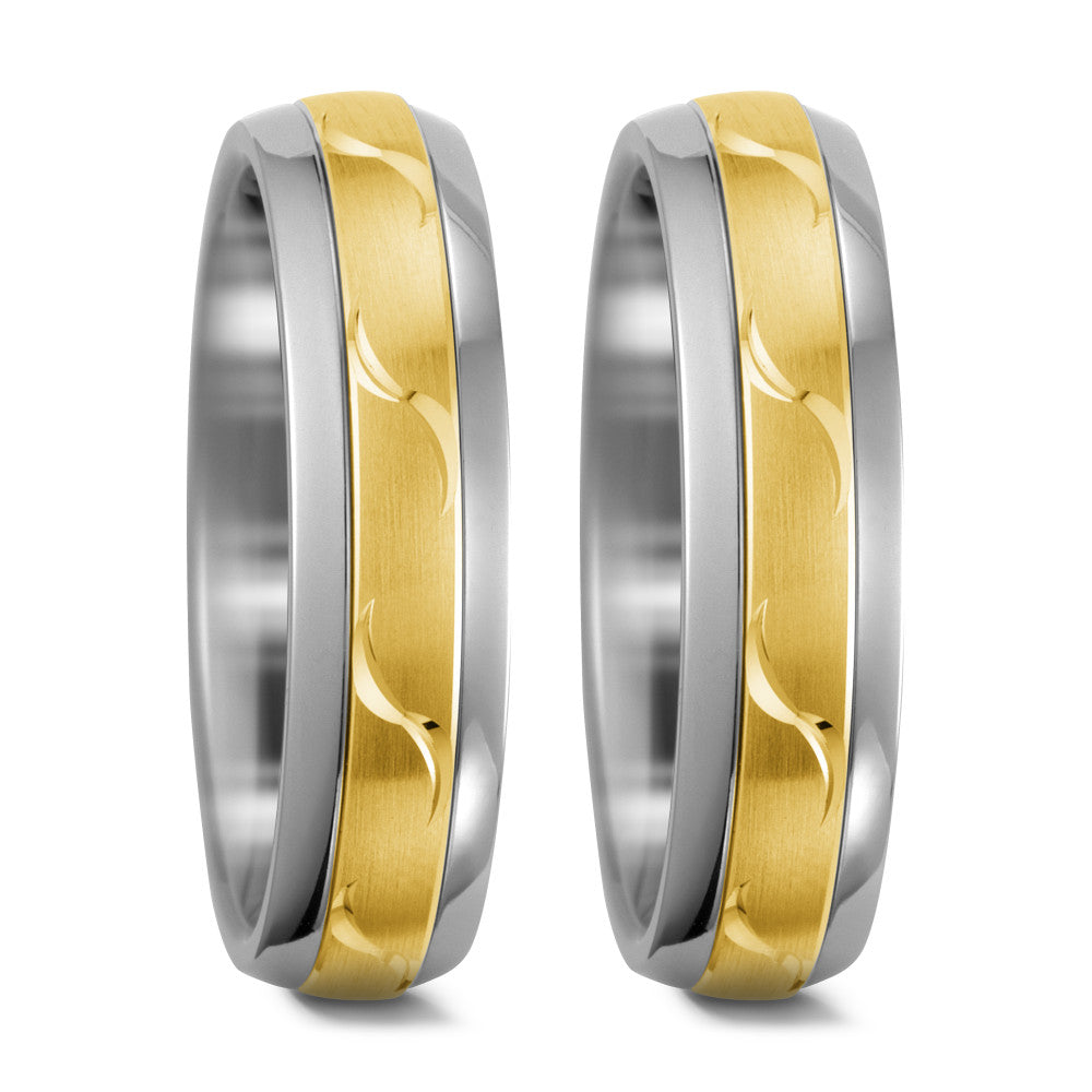 Partnerringe Titanium, 585/14K guld