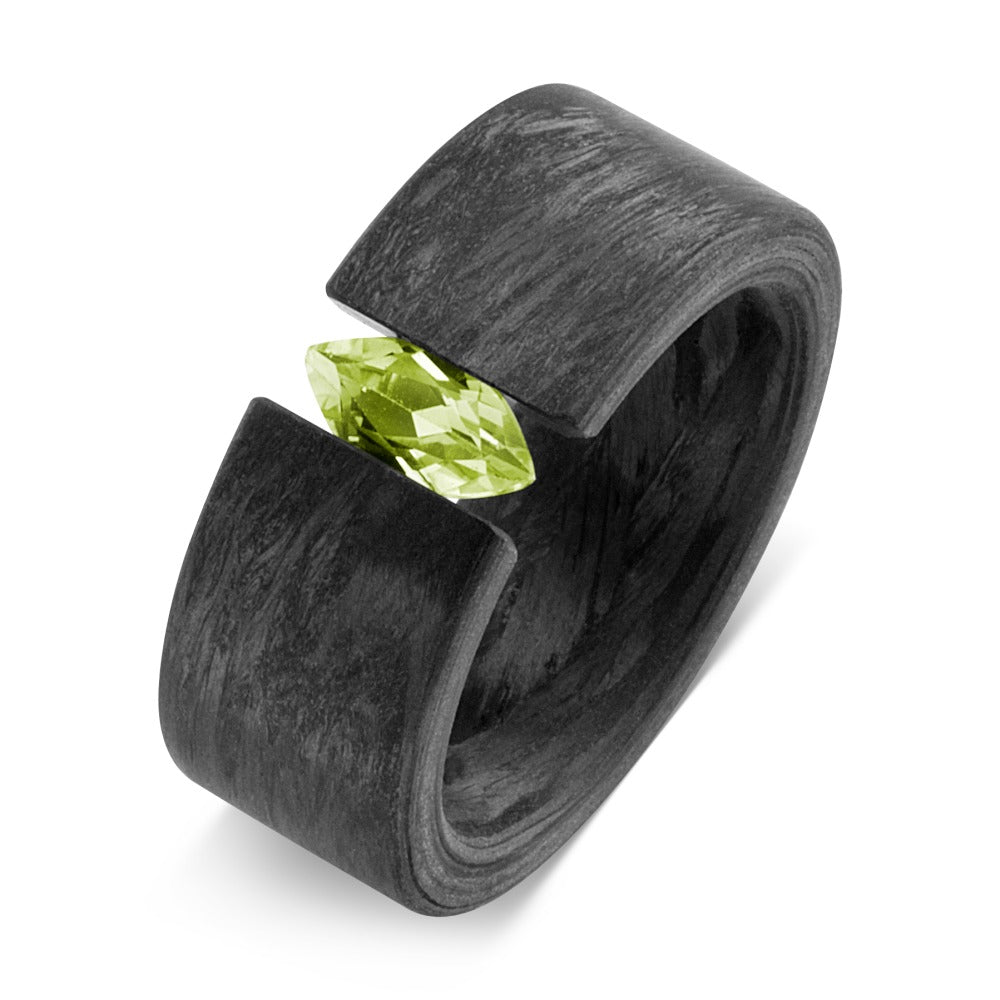 Fingerring Kulstof Peridot grøn