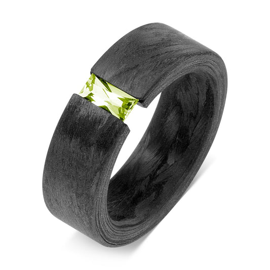 Fingerring Kulstof Peridot grøn