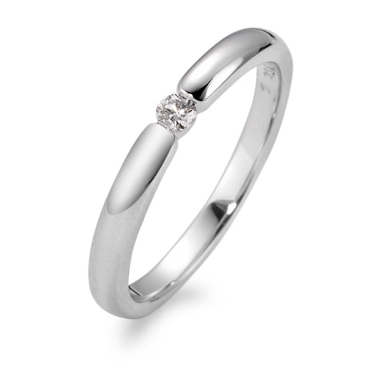 Solitaire ring 750/18K hvidguld Diamant hvid , 0.06 ct, [Brillant], w-si