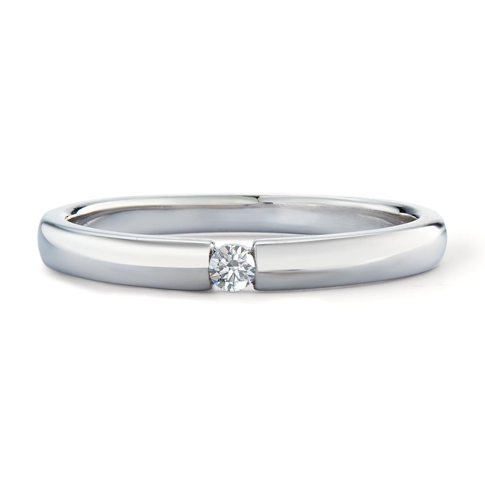 Solitaire ring 750/18K hvidguld Diamant hvid , 0.05 ct, [Brillant], w-si