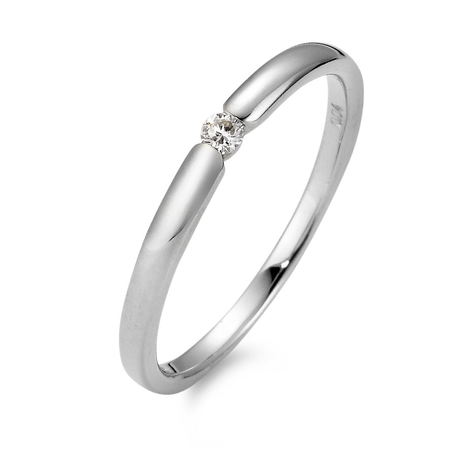 Solitaire ring 750/18K hvidguld Diamant hvid , 0.04 ct, [Brillant], w-si