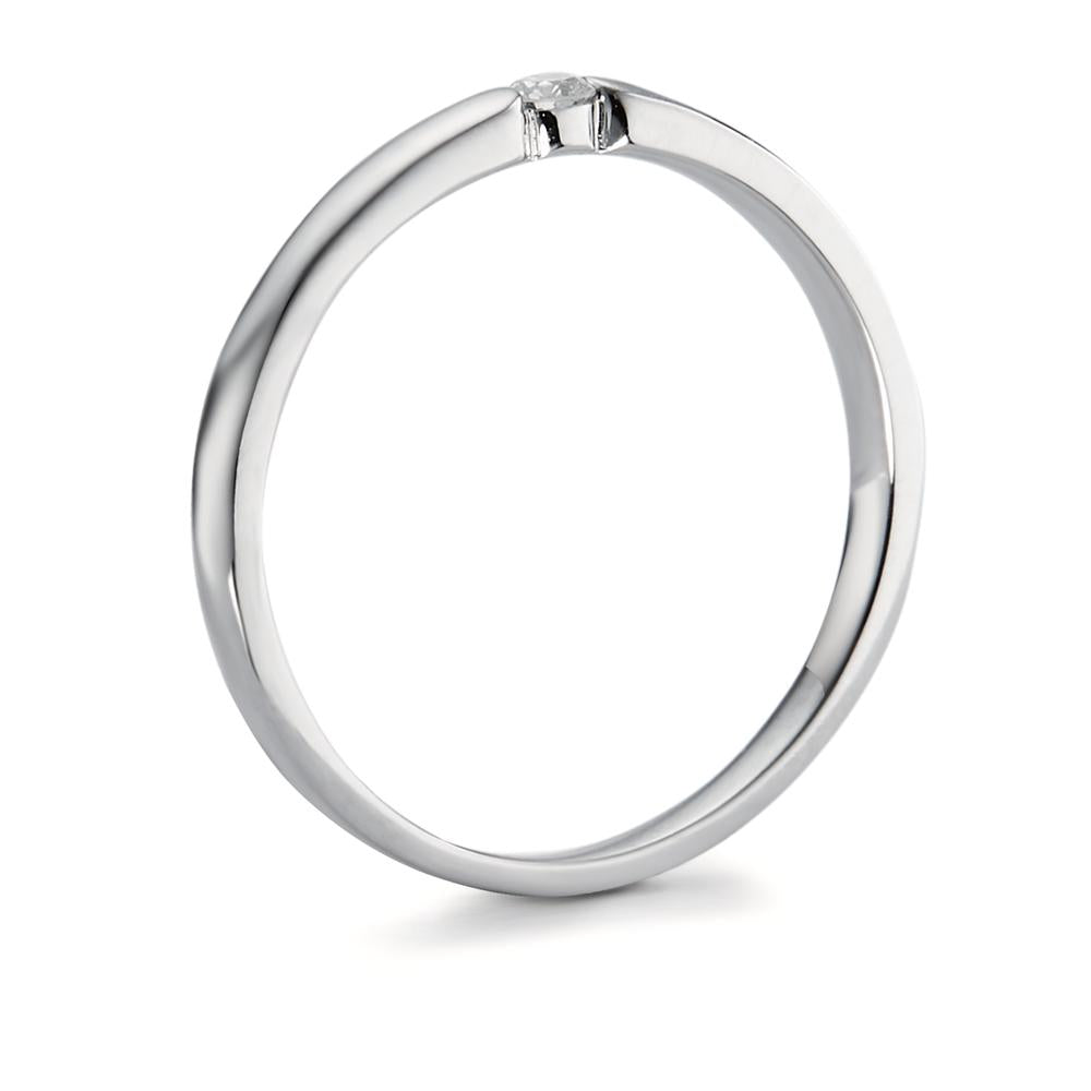 Solitaire ring 750/18K hvidguld Diamant hvid , 0.04 ct, [Brillant], w-si