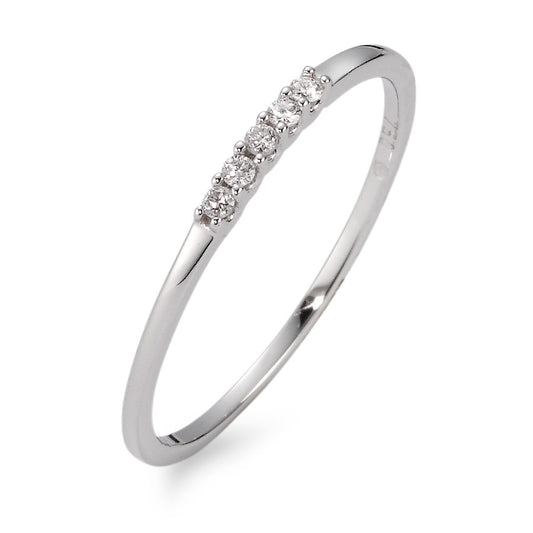 Indsæt ring 750/18K hvidguld Diamant hvid , 0.05 ct, 5 Sten , [Brillant], w-si