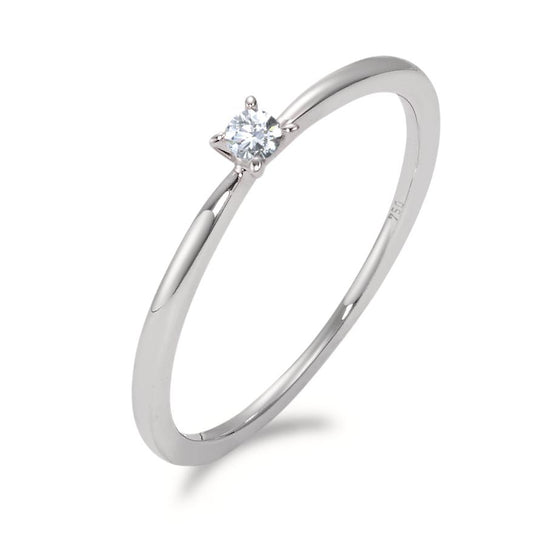 Solitaire ring 750/18K hvidguld Diamant hvid , 0.05 ct, [Brillant], w-si