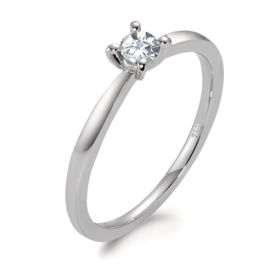 Solitaire ring 750/18K hvidguld Diamant hvid , 0.15 ct, [Brillant], w-si