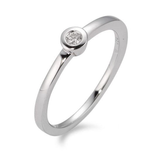 Solitaire ring 750/18K hvidguld Diamant hvid , 0.05 ct, [Brillant], w-si