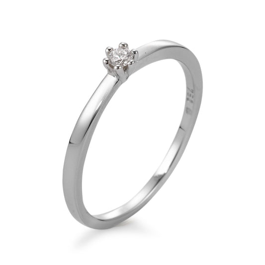 Solitaire ring 750/18K hvidguld Diamant hvid , 0.05 ct, [Brillant], w-si