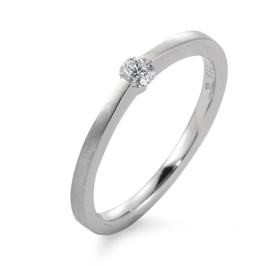 Solitaire ring 750/18K hvidguld Diamant hvid , 0.10 ct, [Brillant], w-si