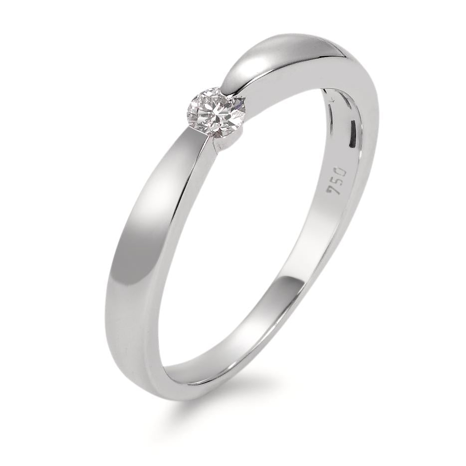 Solitaire ring 750/18K hvidguld Diamant hvid , 0.10 ct, [Brillant], w-si