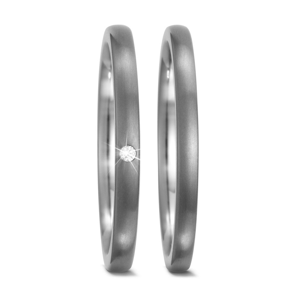Indsæt ring Titanium Diamant 0.01 ct, w-si