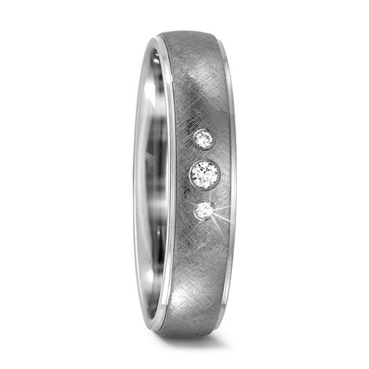 Partnerringe Titanium Diamant 0.05 ct, 3 Sten , w-si