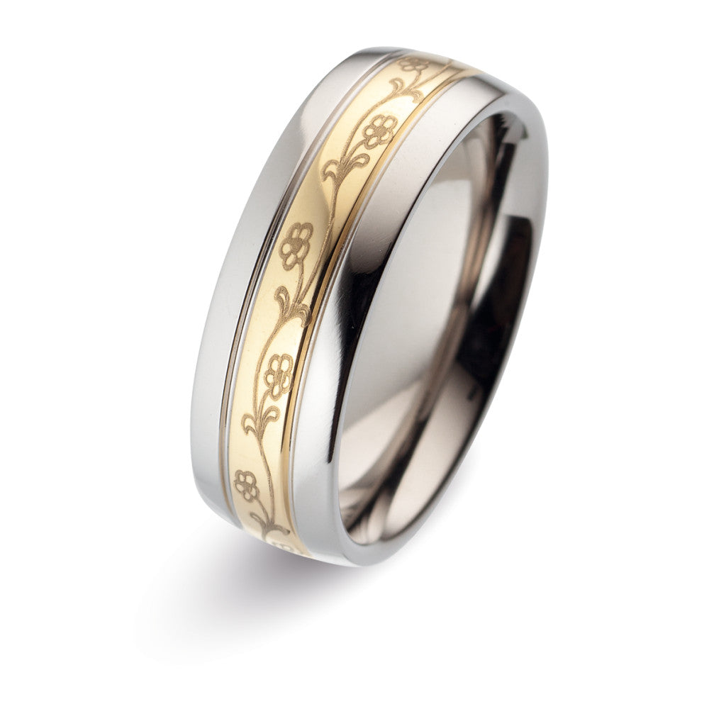 Partnerringe Titanium, 750/18K guld