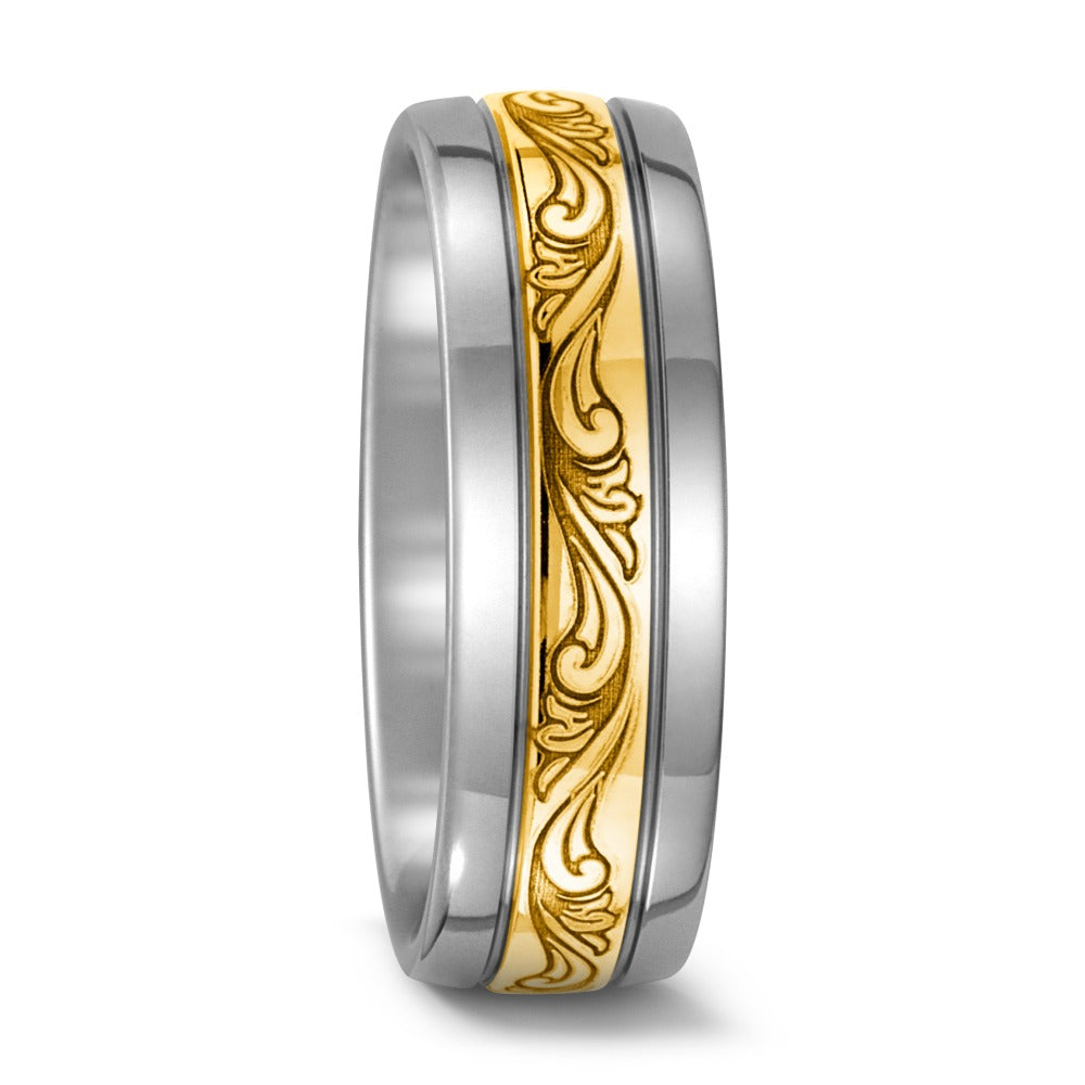 Partnerringe Titanium, 750/18K guld