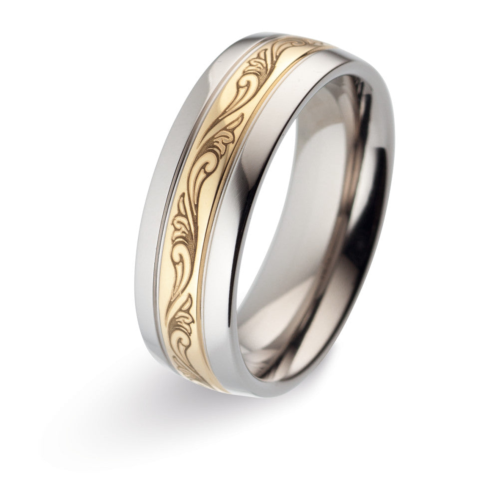 Partnerringe Titanium, 750/18K guld