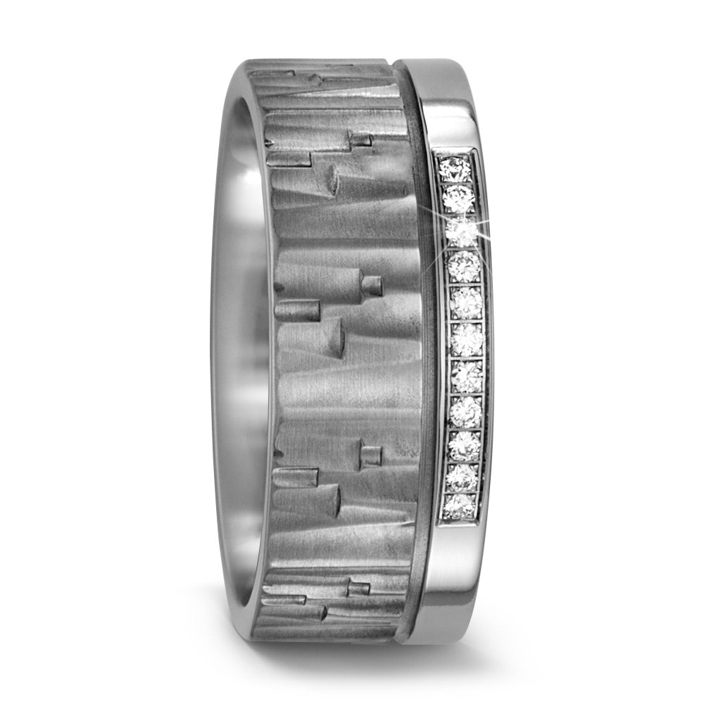 Partnerringe Titanium Diamant 0.11 ct, 11 Sten , w-si