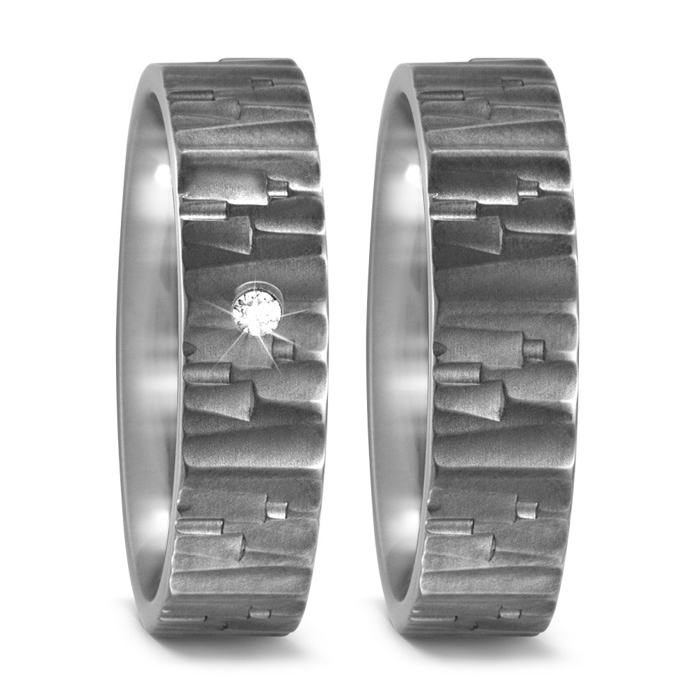 Partnerringe Titanium Diamant 0.03 ct, w-si