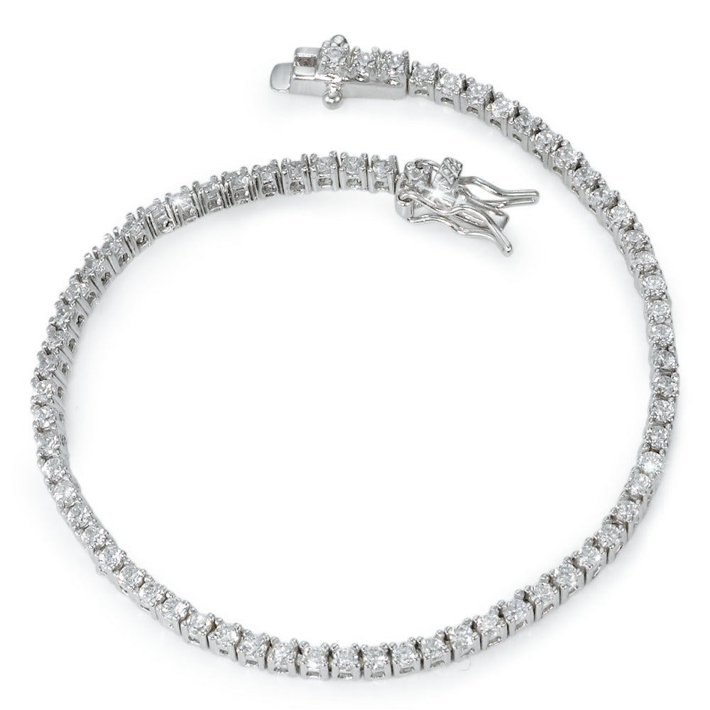 Armbånd Sølv Zirconia rhodineret 18 cm