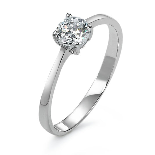 Solitaire ring Sølv Zirconia rhodineret Ø4.5 mm