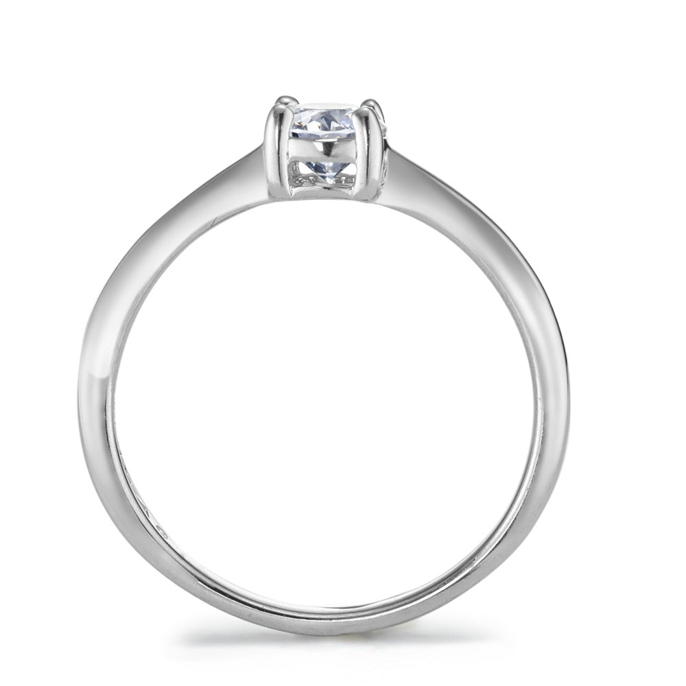 Solitaire ring Sølv Zirconia rhodineret Ø4.5 mm