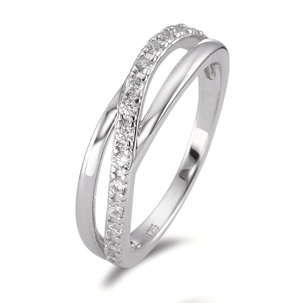 Ringe Sølv Zirconia rhodineret