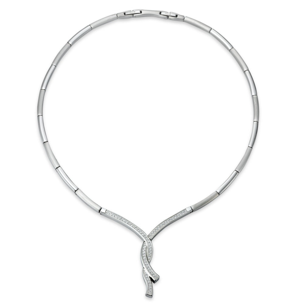 Collier Rustfrit stål Zirconia 42-45 cm