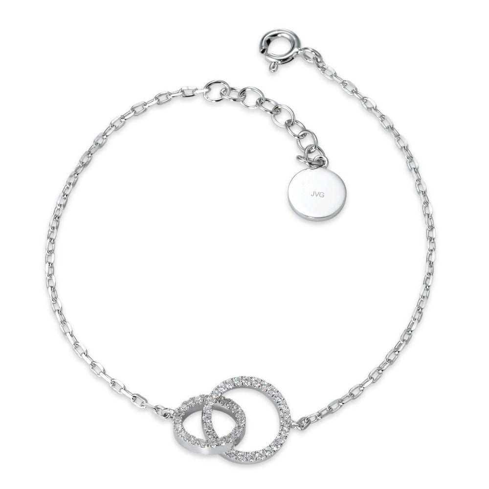 Armbånd Sølv Zirconia rhodineret 16.5-17.5 cm Ø10 mm