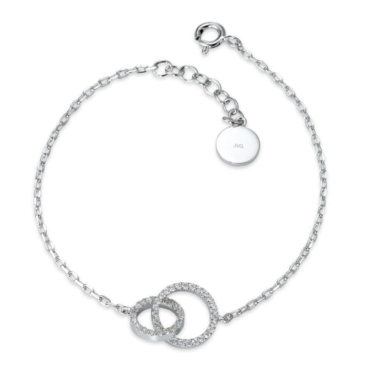 Armbånd Sølv Zirconia rhodineret 16.5-17.5 cm Ø10 mm