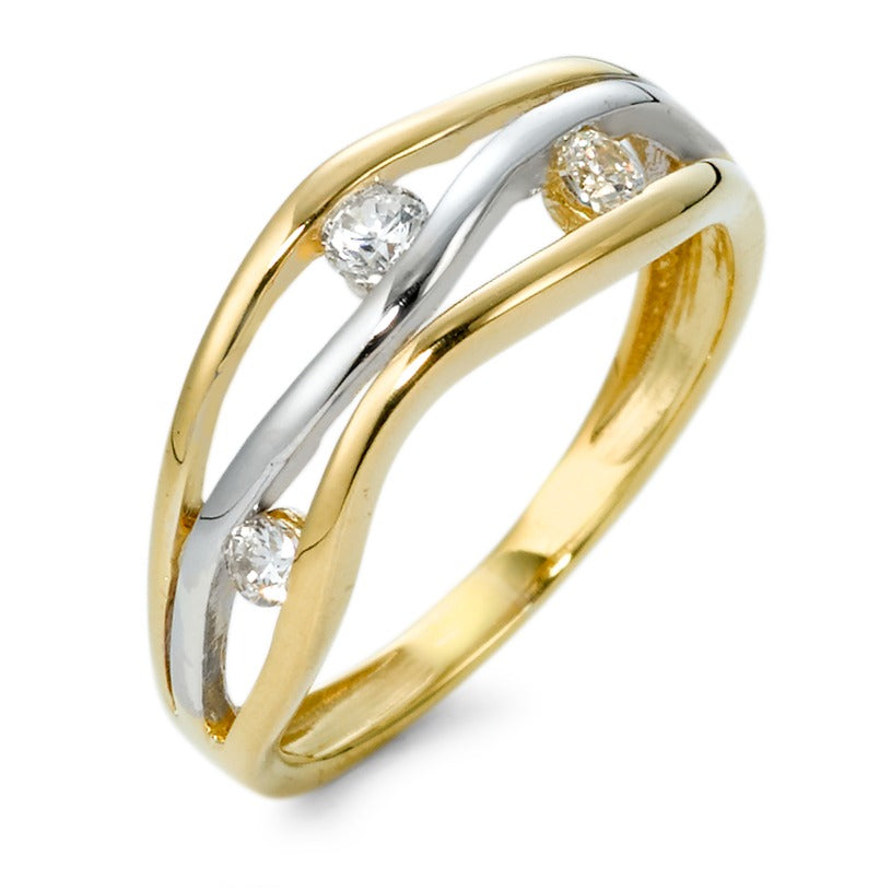 Ringe 375/9K guld Zirconia 3 Sten