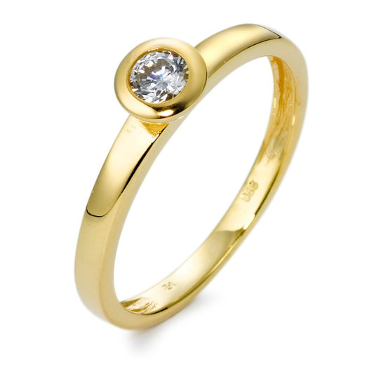 Solitaire ring 375/9K guld Zirconia Ø5 mm