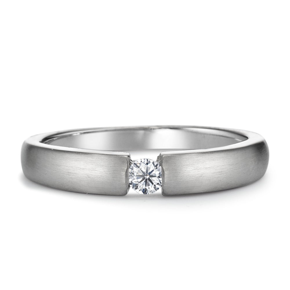 Solitaire ring Sølv Zirconia rhodineret