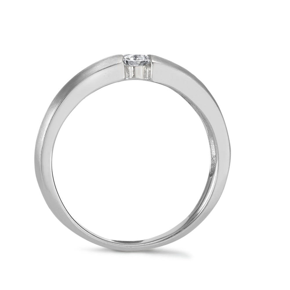 Solitaire ring Sølv Zirconia rhodineret