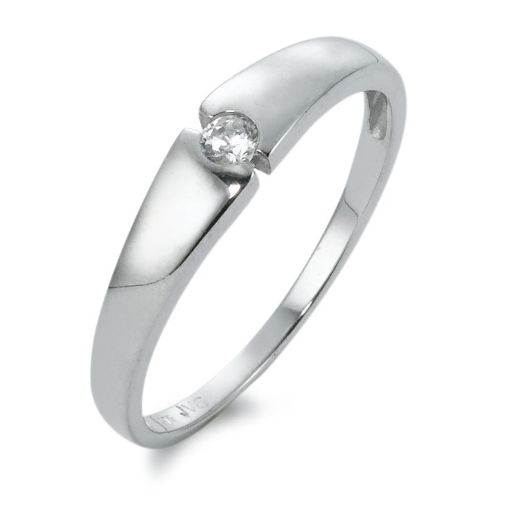 Solitaire ring 375/9K hvidguld Zirconia