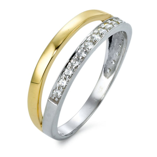 Fingerring 375/9K hvidguld, 375/9K guld Zirconia 19 Sten