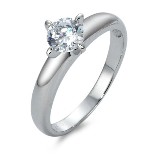 Solitaire ring 375/9K hvidguld Zirconia Ø6 mm