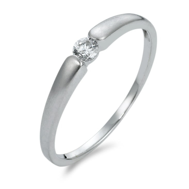 Solitaire ring 375/9K hvidguld Zirconia