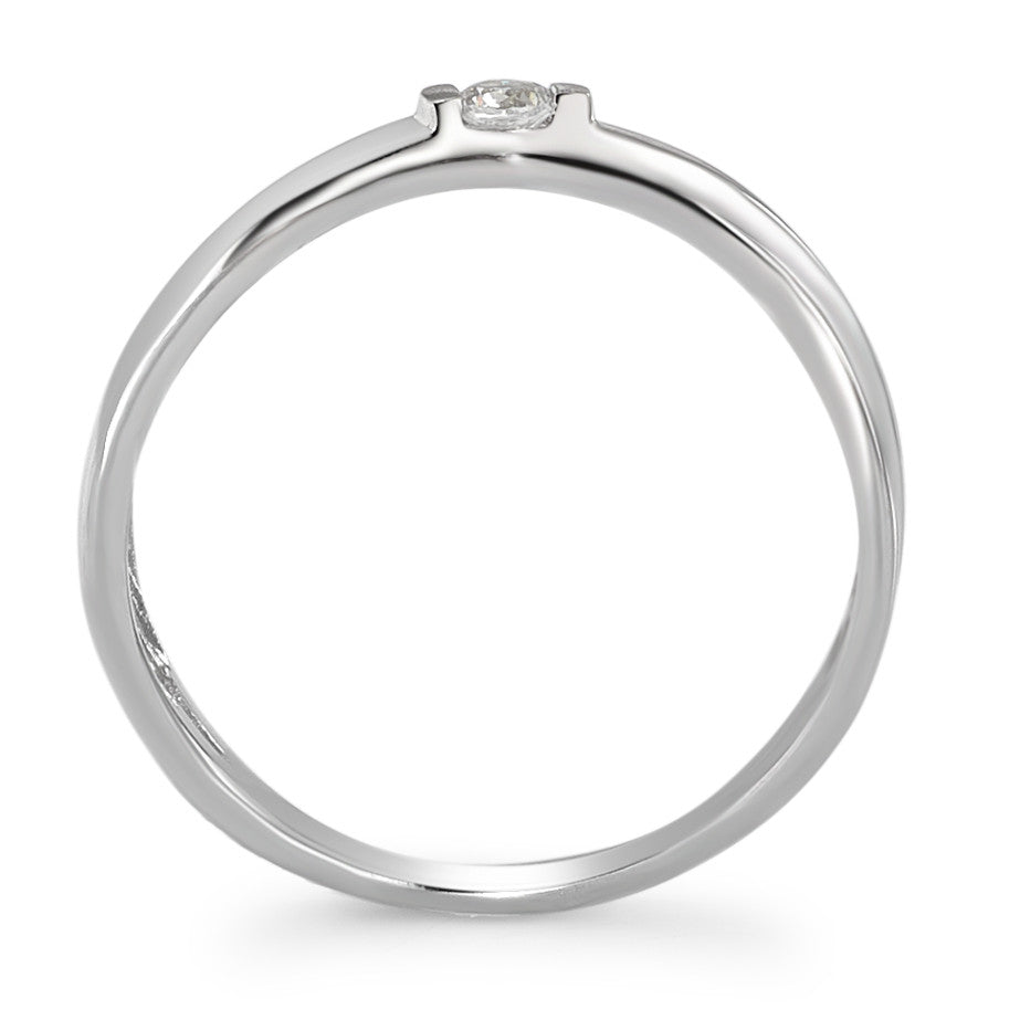 Fingerring 375/9K hvidguld Zirconia