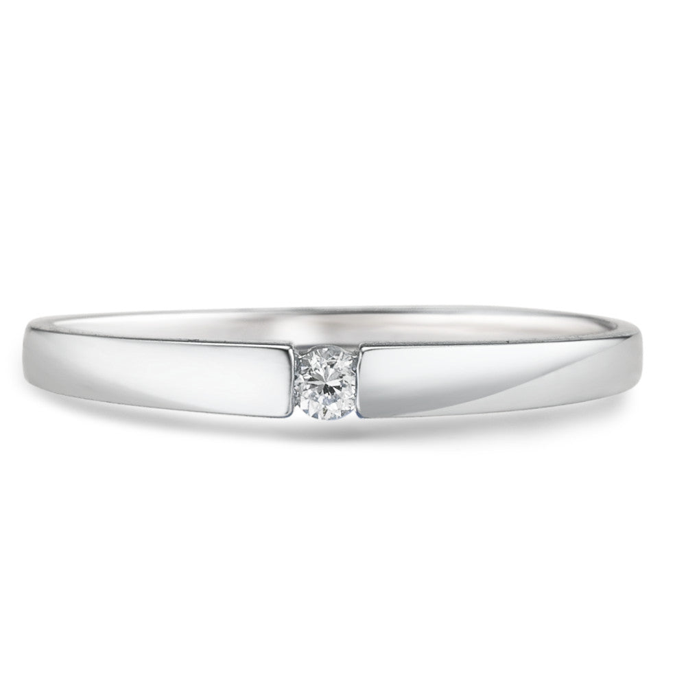 Solitaire ring 750/18K hvidguld Diamant 0.05 ct, w-si