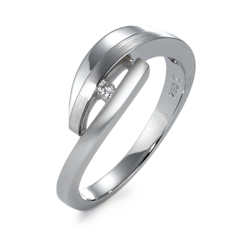 Fingerring 750/18K hvidguld Diamant 0.03 ct, w-si