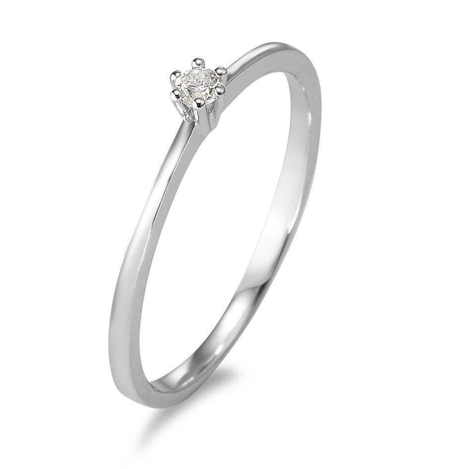 Solitaire ring 750/18K hvidguld Diamant 0.05 ct, w-si