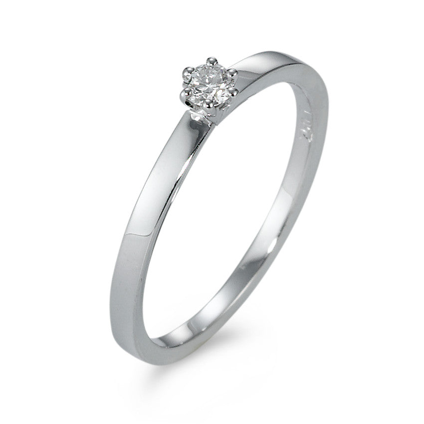 Solitaire ring 750/18K hvidguld Diamant 0.10 ct, w-si