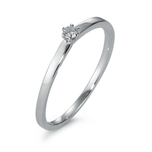 Solitaire ring 750/18K hvidguld Diamant 0.05 ct, w-si