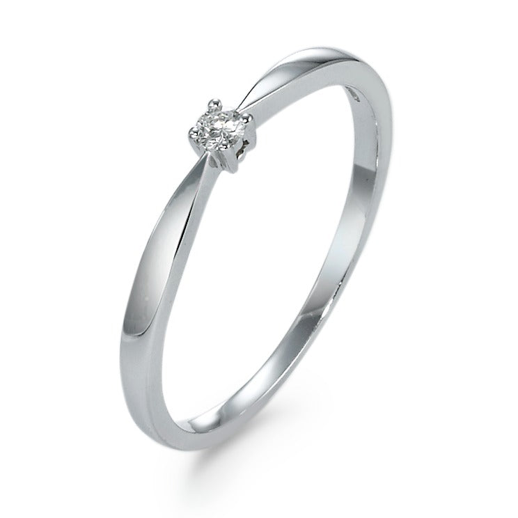 Solitaire ring 750/18K hvidguld Diamant 0.05 ct, w-si