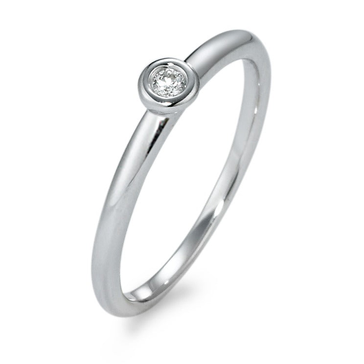 Solitaire ring 750/18K hvidguld Diamant 0.04 ct, w-si