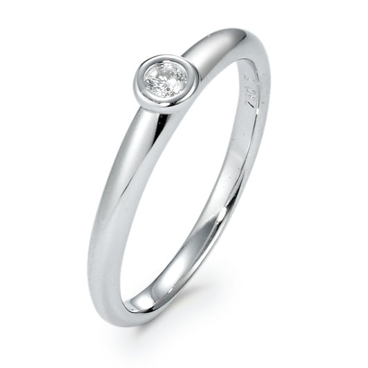 Solitaire ring 750/18K hvidguld Diamant 0.05 ct, w-si